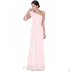 Azazie blushing pink Sharon bridesmaid dress A12